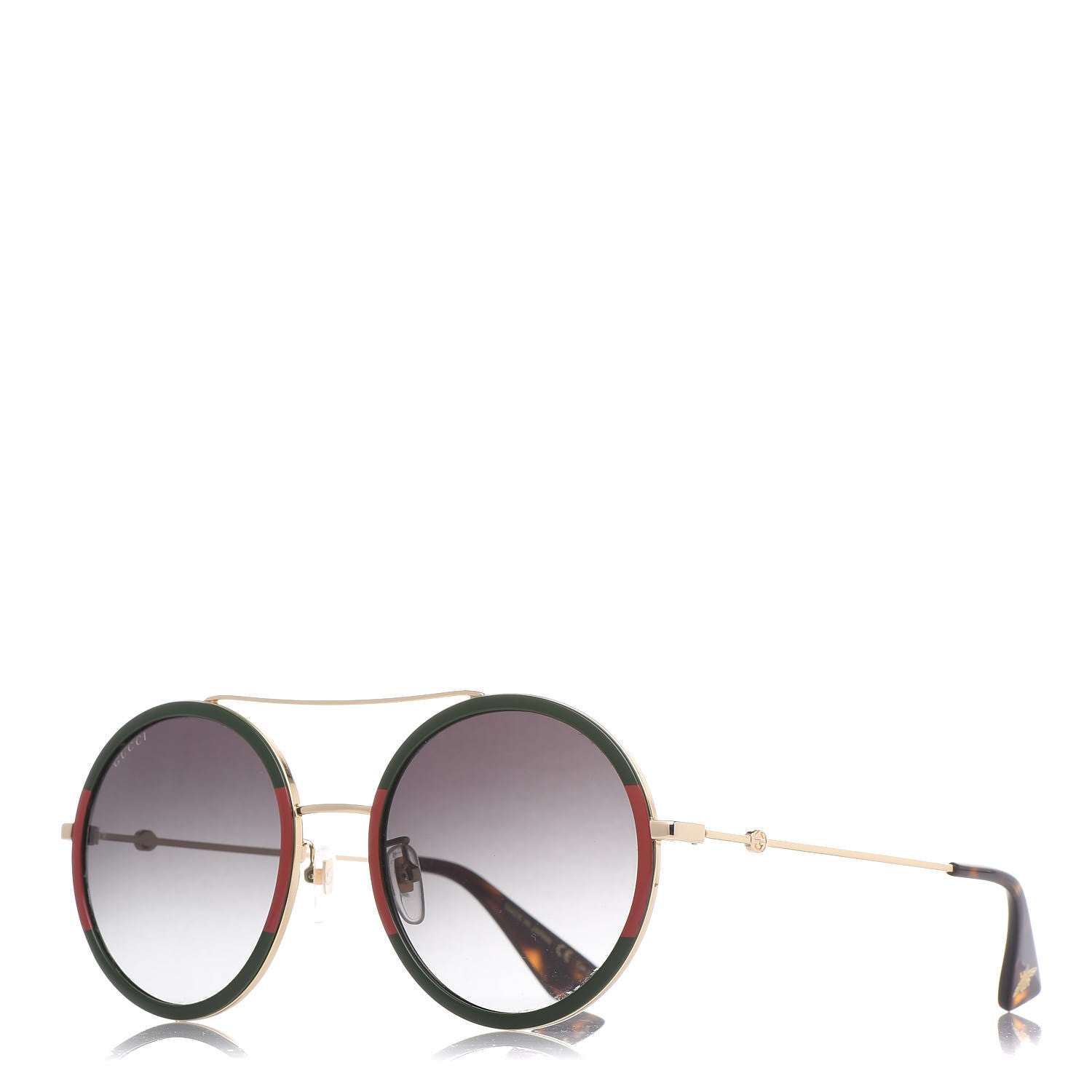 Gucci Round Sunglasses GG 0061S Green 1 of 8