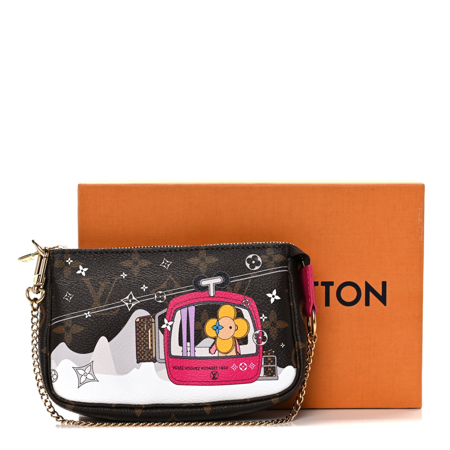 Monogram 2019 Christmas Animation Mini Courchevel Pochette Accessories Fuchsia