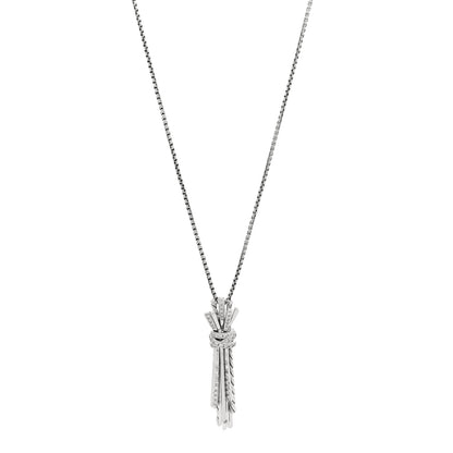 David Yurman Sterling Silver Diamond Angelika Flair Pave Pendant Necklace 1 of 4