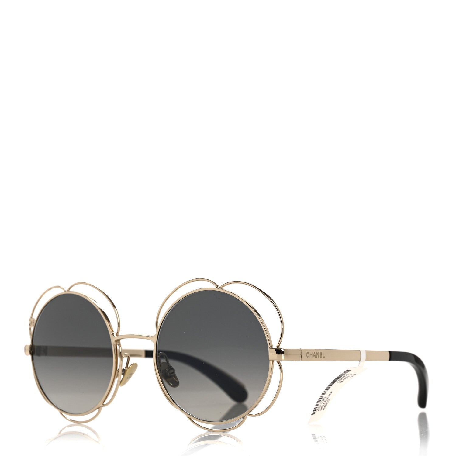 Chanel Metal Round Camellia Sunglasses 71573 Gold 1 of 8