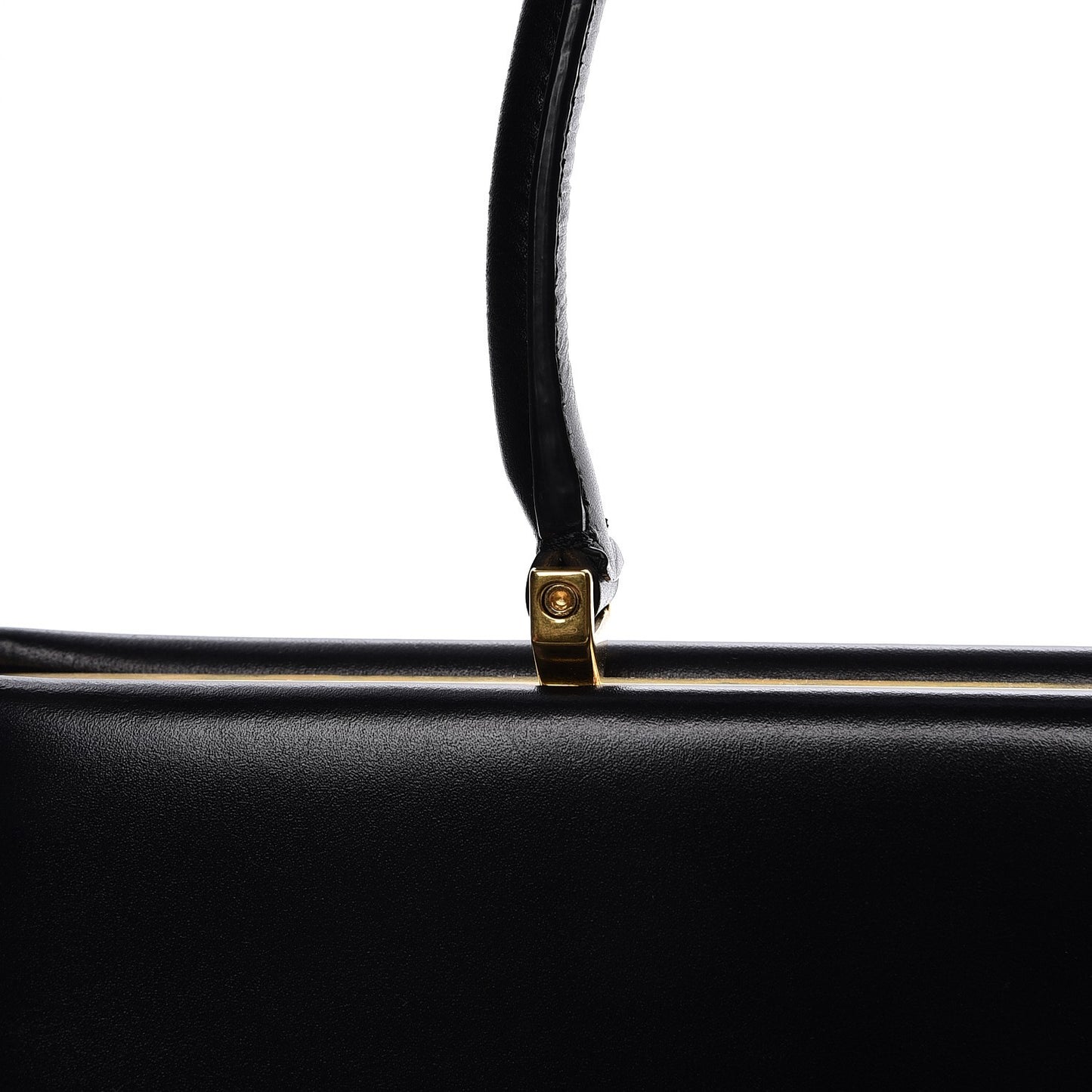 Patina Box Calfskin Medium Clasp Bag Black