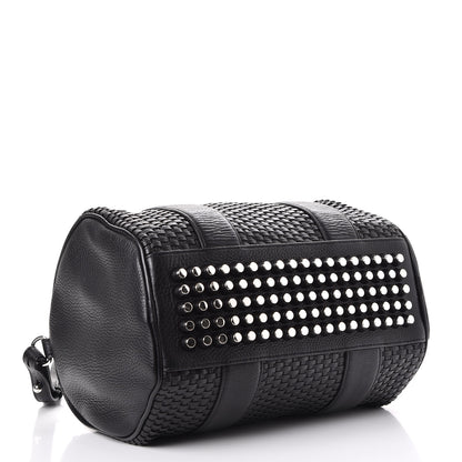 Alexander Wang Pebbled Lambskin Woven Rocco Black Silver Hardware 4 of 8