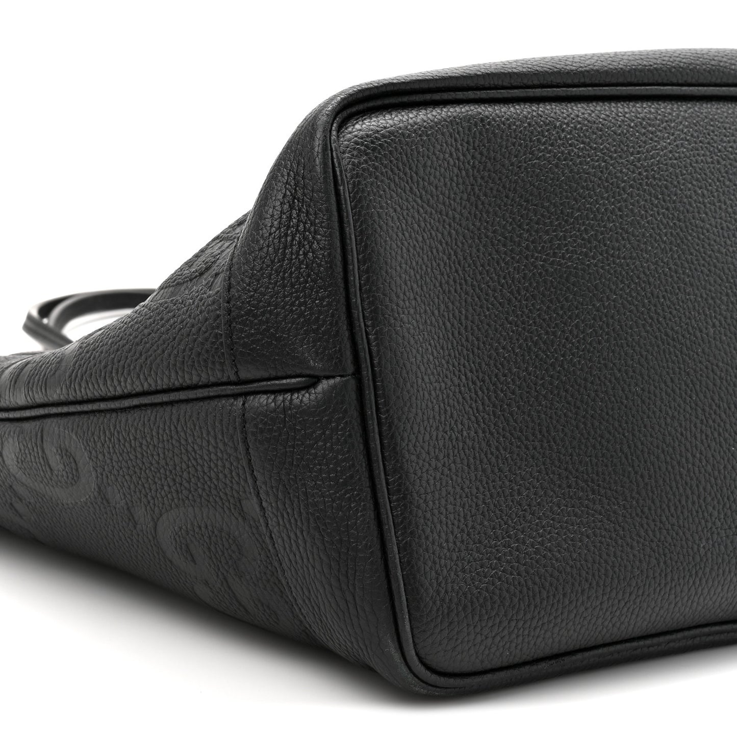 Monogram Jumbo GG Calfskin Web Large Shopping Tote Black