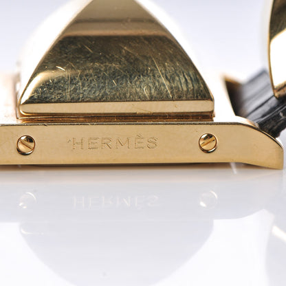 Hermes Stainless Steel Alligator 23mm Medor Quartz Watch Noir 11 of 12
