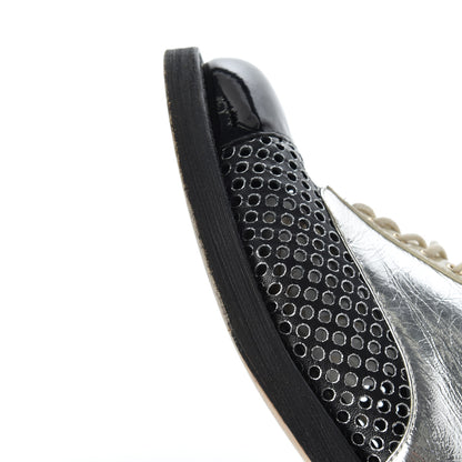 Chanel Metallic Crumpled Lambskin CC Lace Up Oxfords 36.5 17 of 20