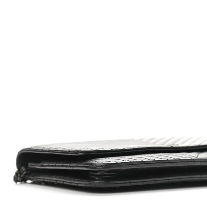 Chanel Lambskin Chevron Quilted Wallet On Chain WOC So Black 10 of 12