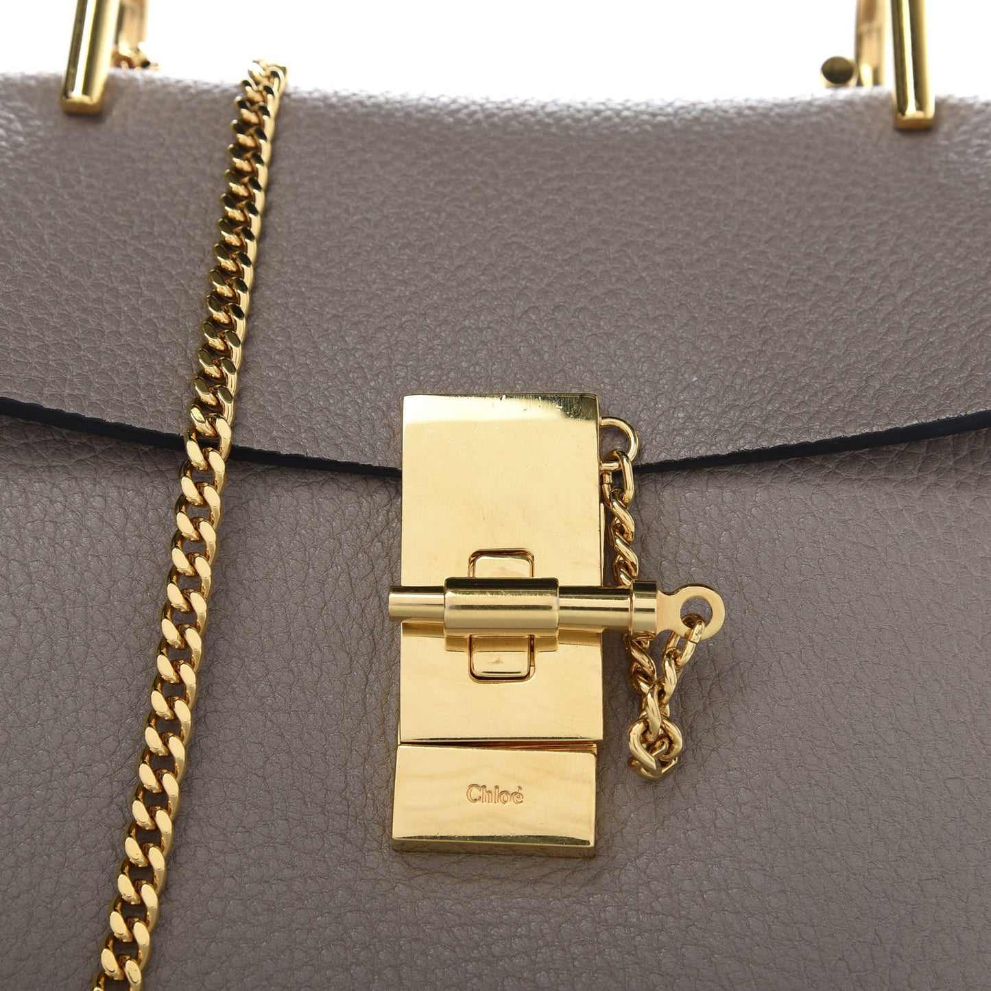 Grained Lambskin Mini Drew Shoulder Bag Motty Grey