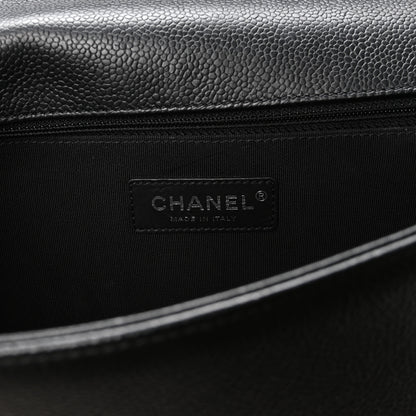 Chanel Calfskin Chevron Quilted New Medium Boy Flap Black 5 of 10