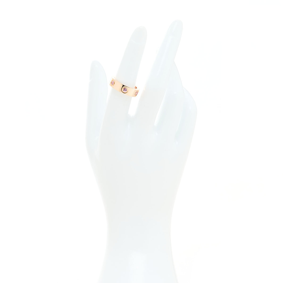 Cartier 18K Pink Gold 6 Pink Sapphire 5.5mm LOVE Ring 52 6 2 of 4