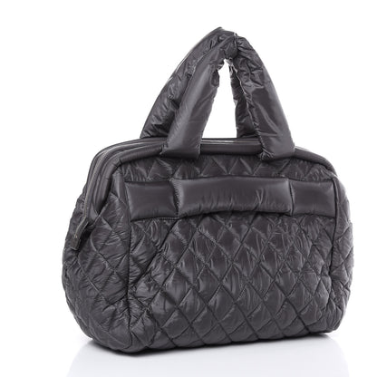 Chanel Nylon Quilted Coco Cocoon Bowler Grey 4 of 11