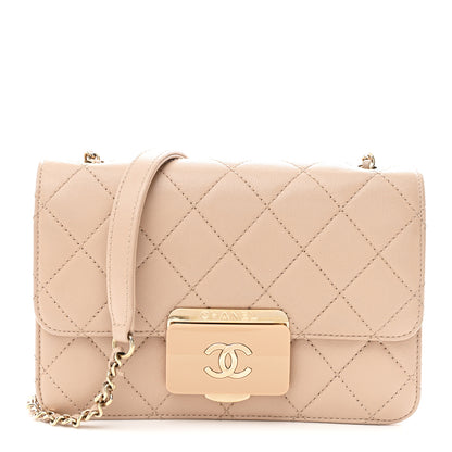 Chanel Sheepskin Quilted Mini Beauty Lock Flap Beige 1 of 11