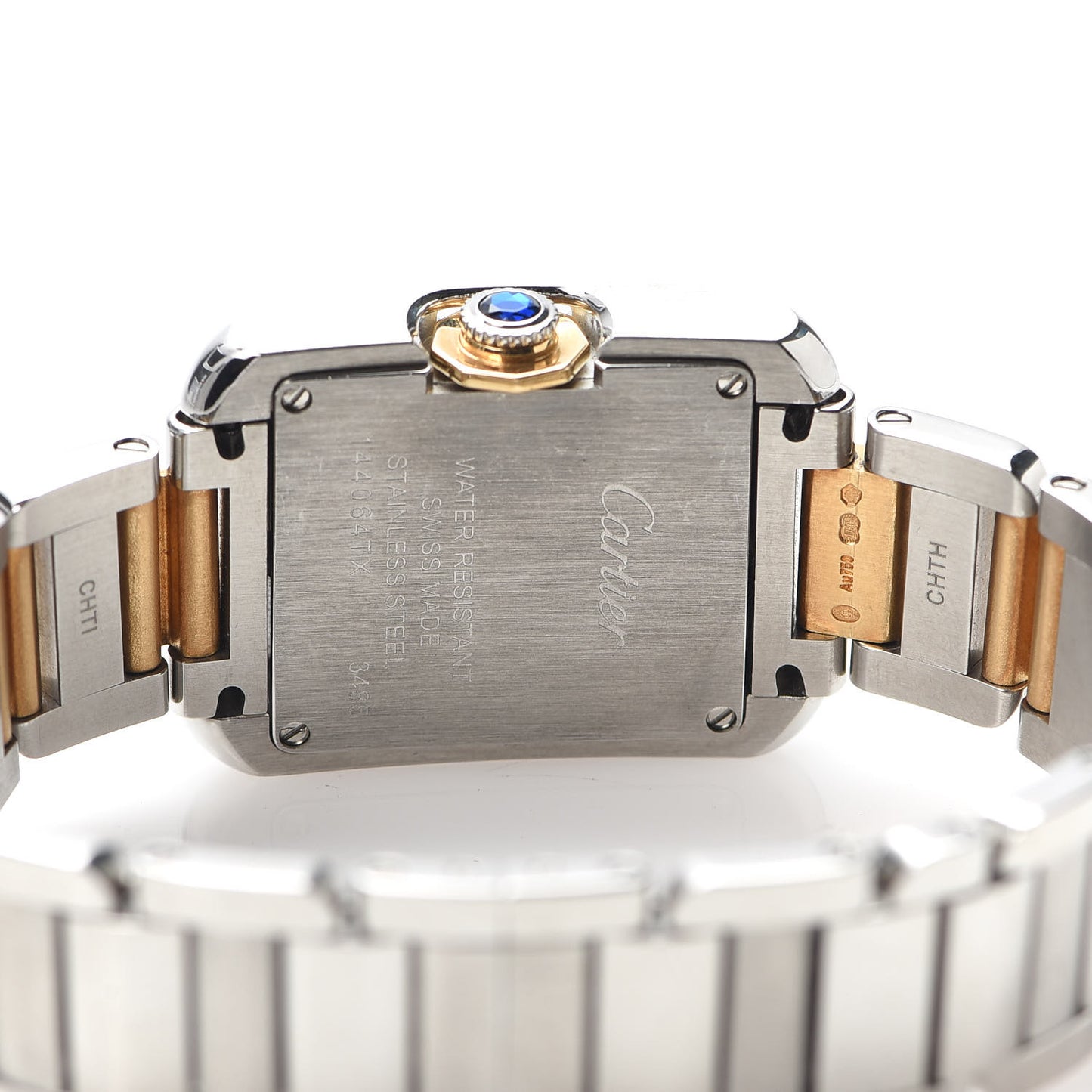 Stainless Steel 18K Yellow Gold 23mm Tank Anglaise Quartz Watch