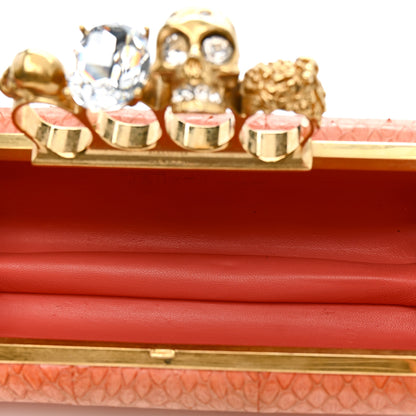 Alexander McQueen Snakeskin Knuckle Box Clutch Orange 5 of 13