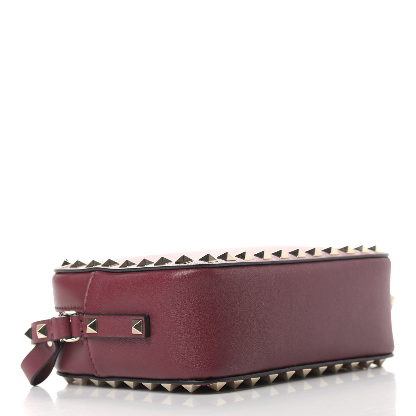 Calfskin Rockstud Camera Crossbody Bag Cerise