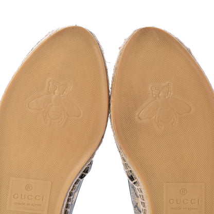Gucci GG Supreme Monogram Bees Espadrille Flats 37.5 Beige Ebony Oro Black 12 of 13