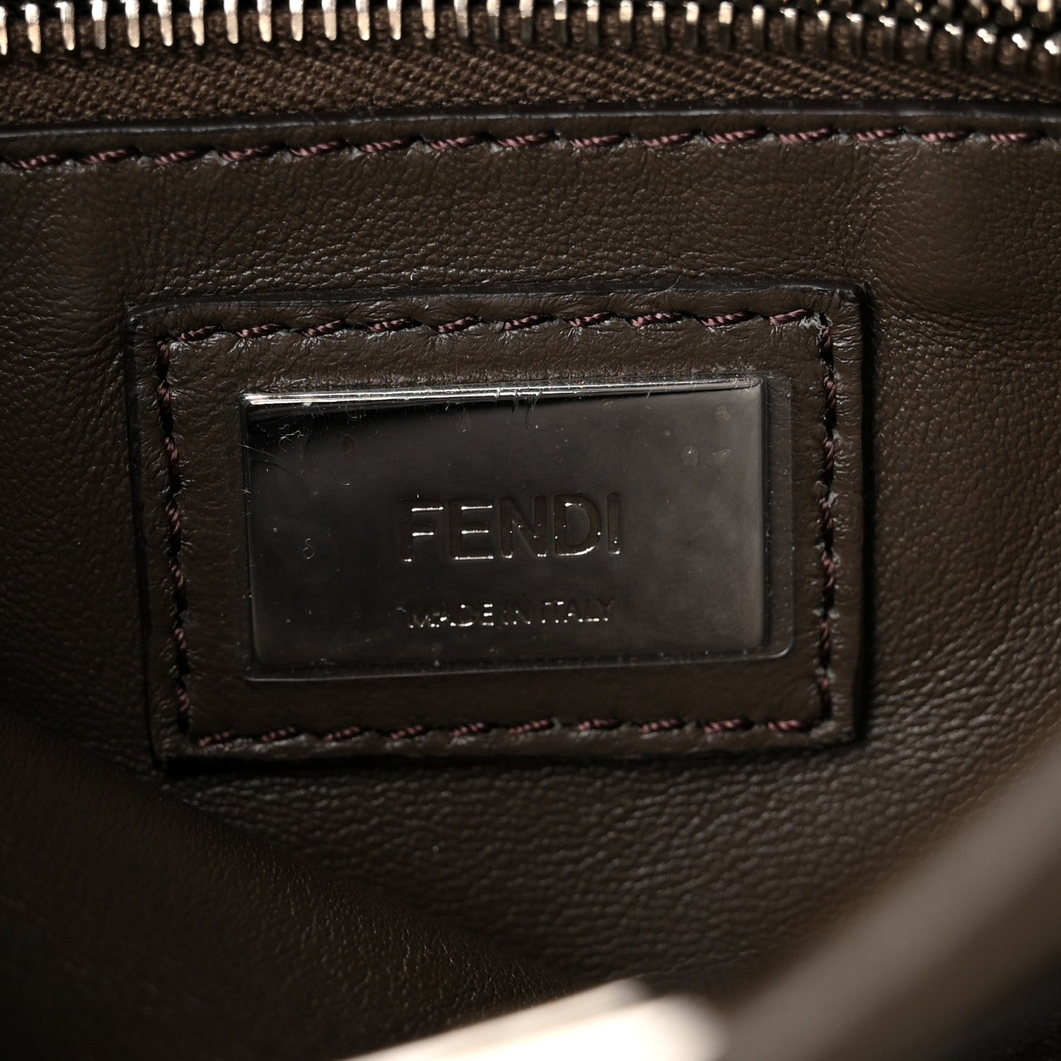 Fendi Calfskin Elaphe Lace Up Selleria Mini Peekaboo Iconic Satchel Verde Prato Arancio 5 of 9