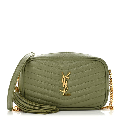 Saint Laurent Grain De Poudre Matelasse Monogram Mini Lou Camera Bag Light Pistache 1 of 11