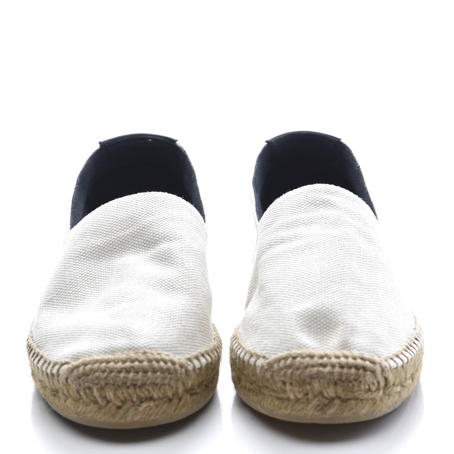 Saint Laurent Canvas Nappa Elba Light Logo Embroidered Espadrilles 37 Panna 2 of 9