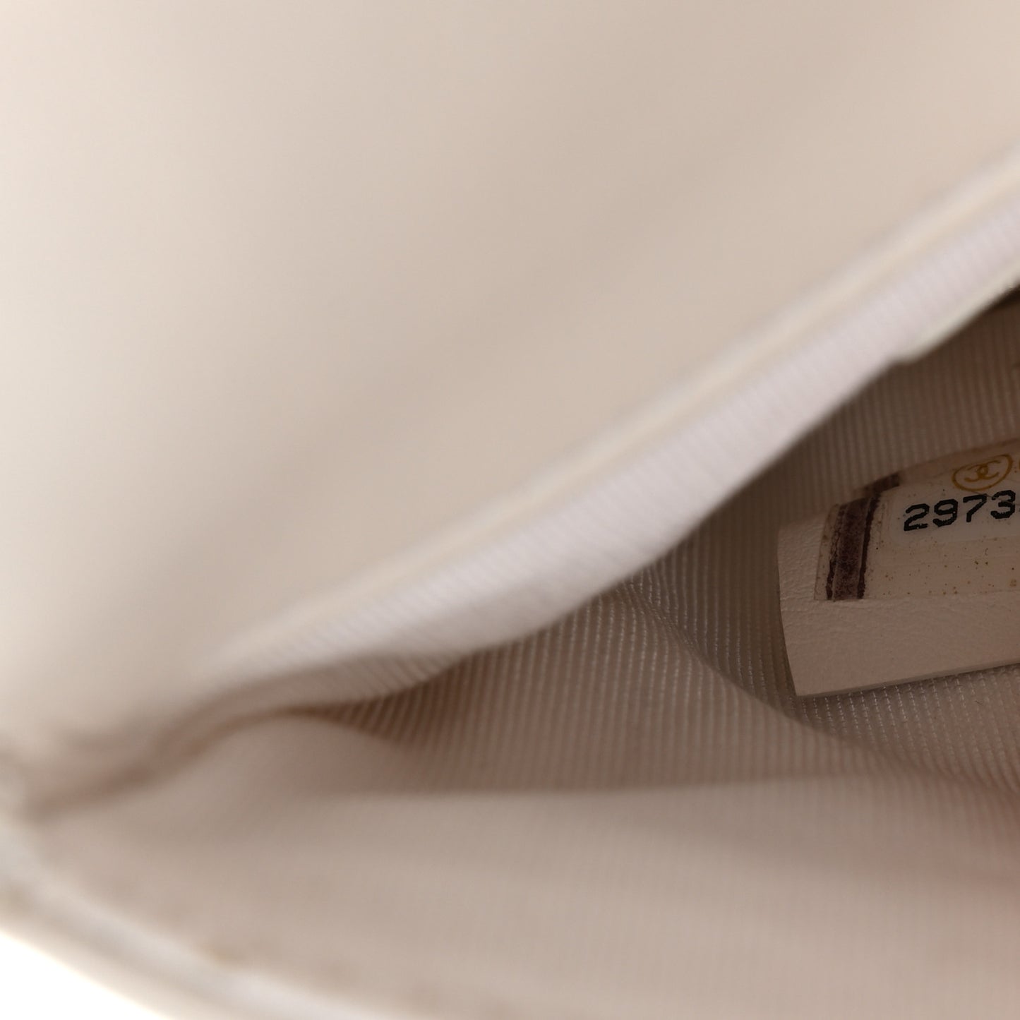 Calfskin Quilted Enchained Clutch White