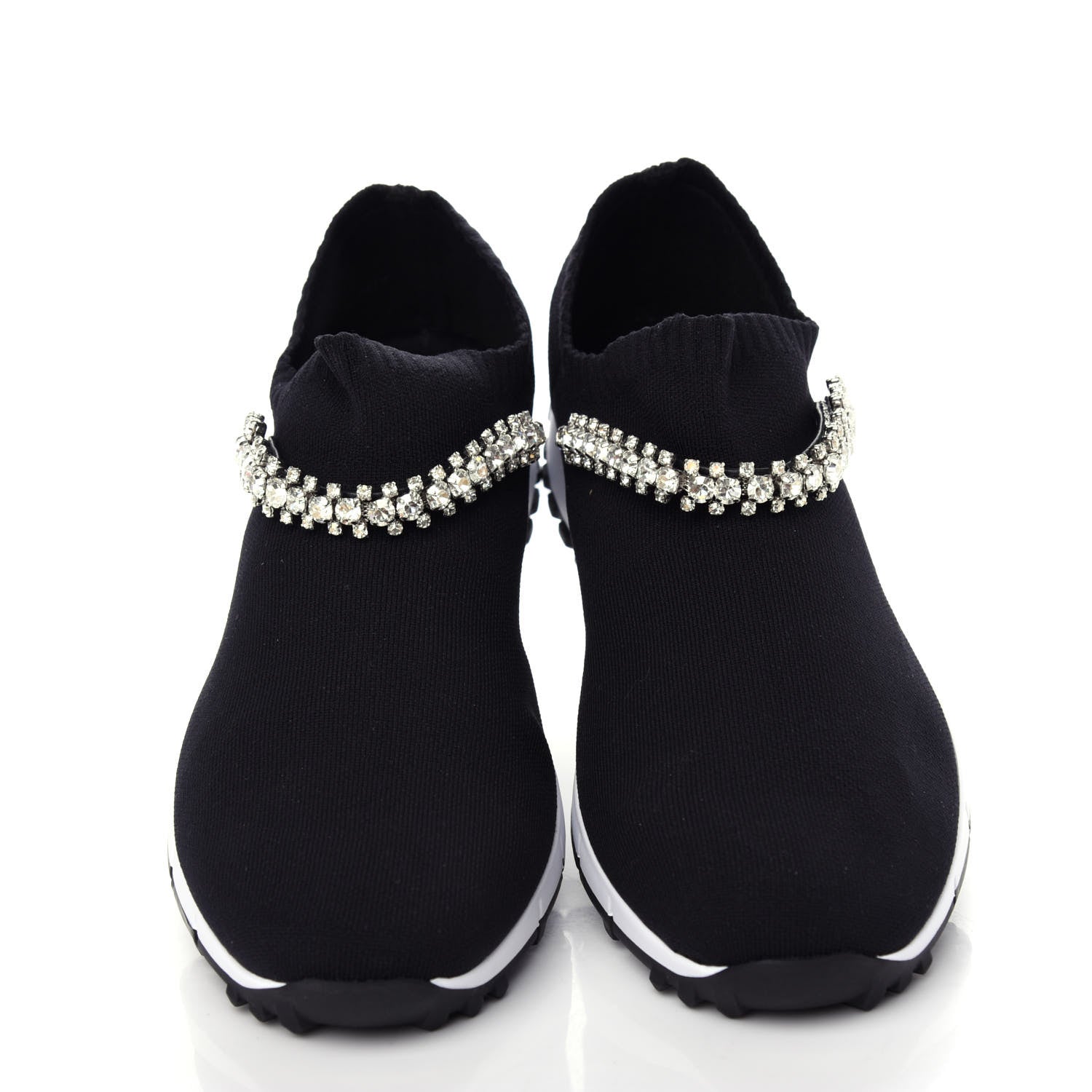 Jimmy Choo Knit Crystal Verona Sneaker 37.5 Black 5 of 10
