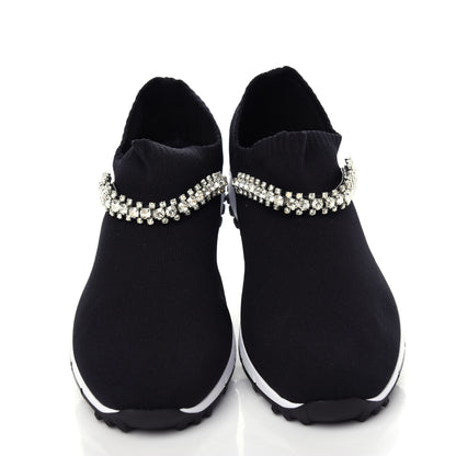 Jimmy Choo Knit Crystal Verona Sneaker 37.5 Black 5 of 10