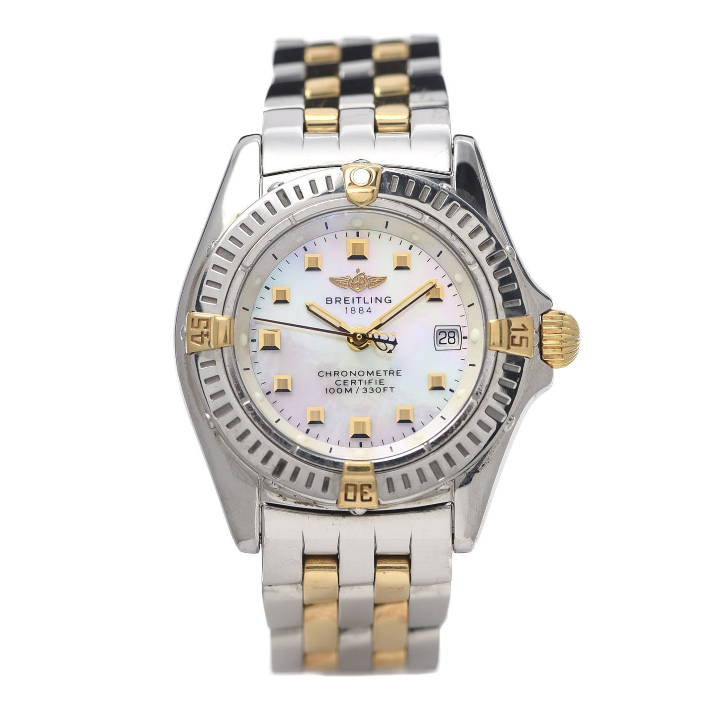 Stainless Steel 18K Yellow Gold Mother of Pearl 29mm Callistino Quartz Watch B72345