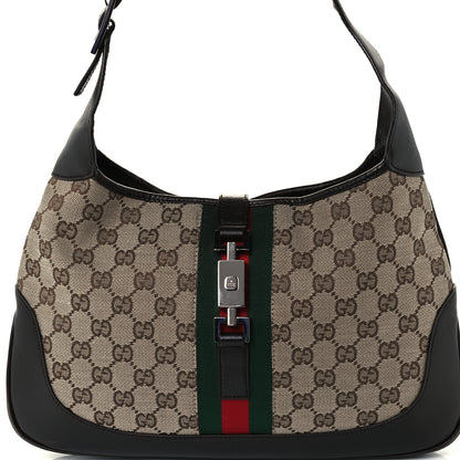 Gucci Monogram Web Small Jackie O Hobo Dark Brown 8 of 10