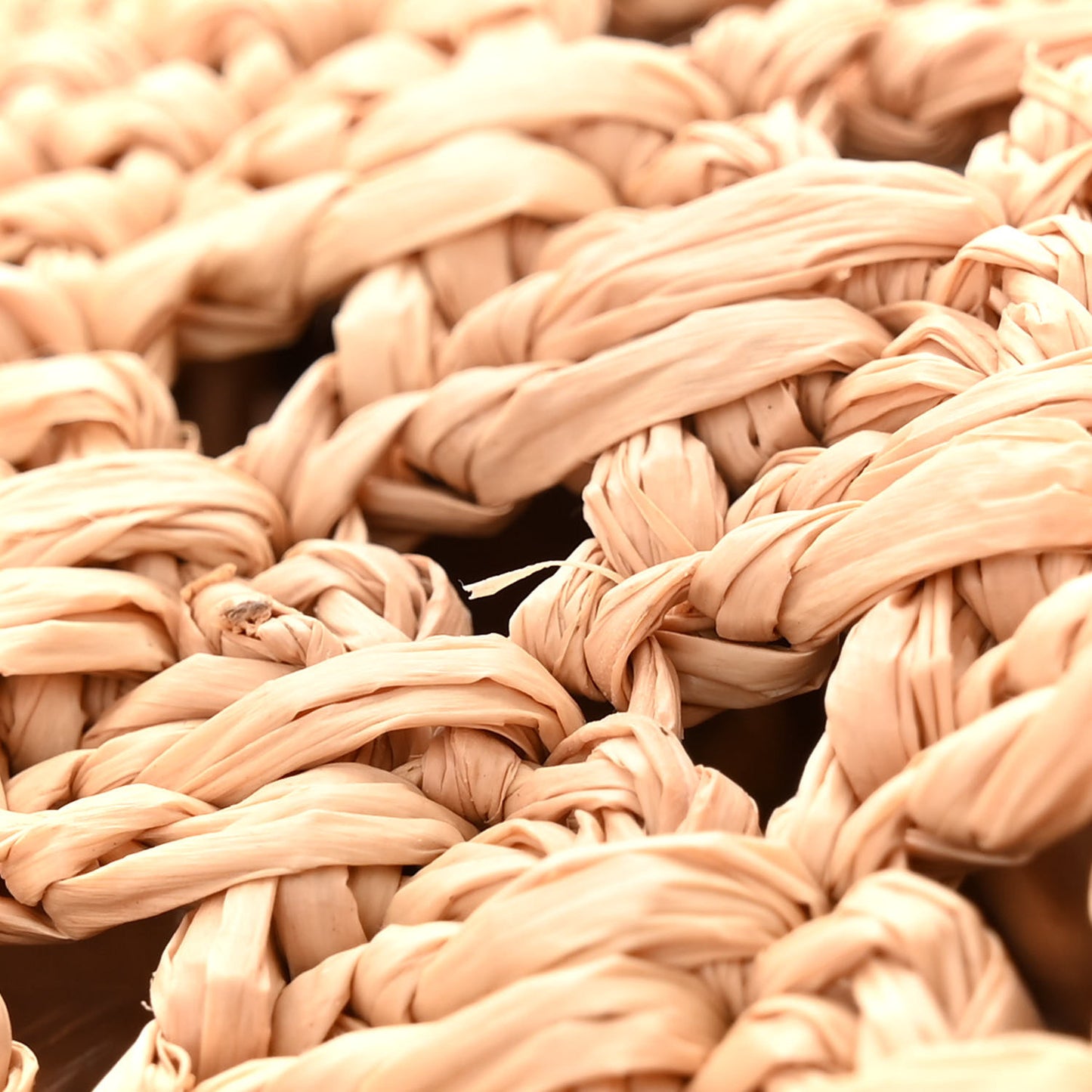 Raffia Calfskin Small Panier Tote Naturel