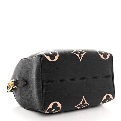 Louis Vuitton Empreinte Monogram Giant Speedy Bandouliere 25 Black Beige 4 of 10
