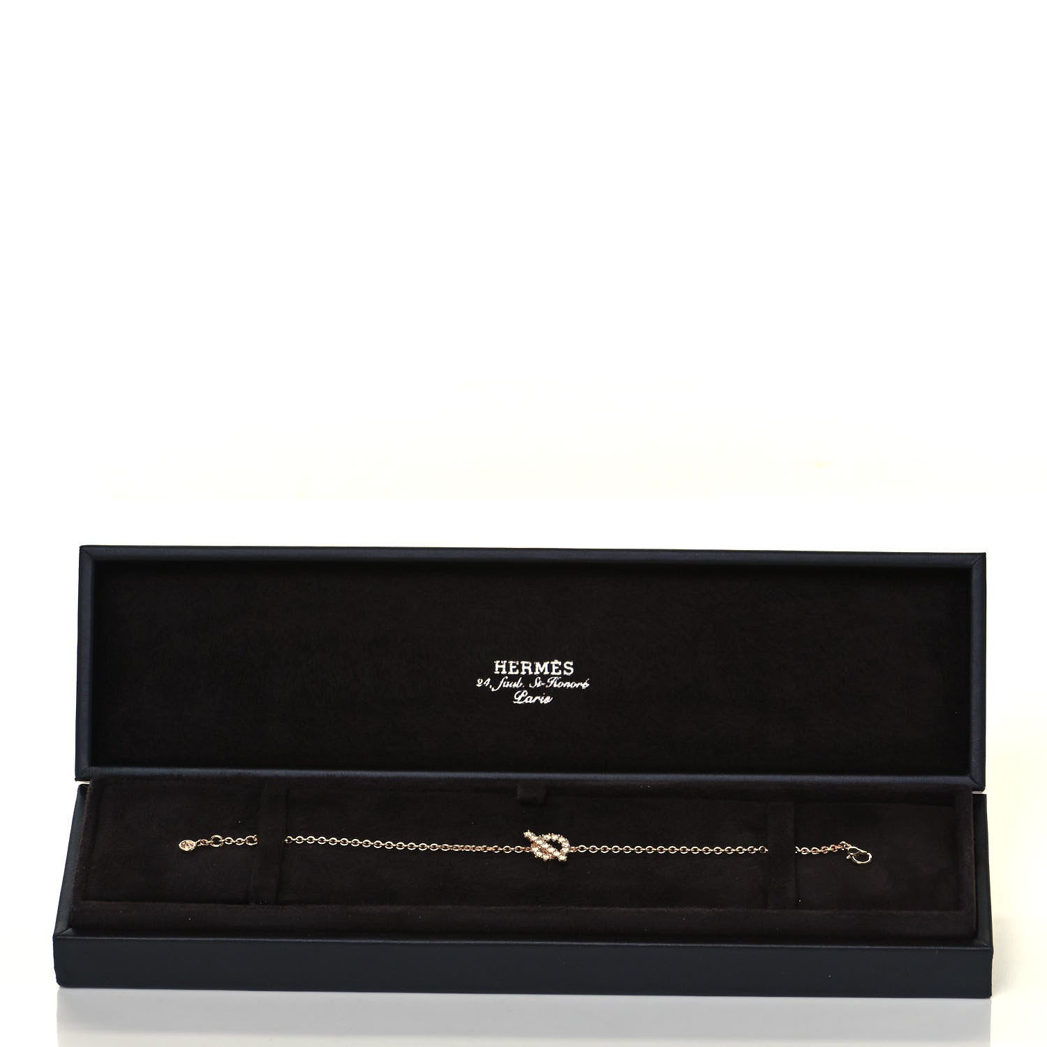 Hermes 18K Rose Gold Diamond Finesse Bracelet LG 6 of 6