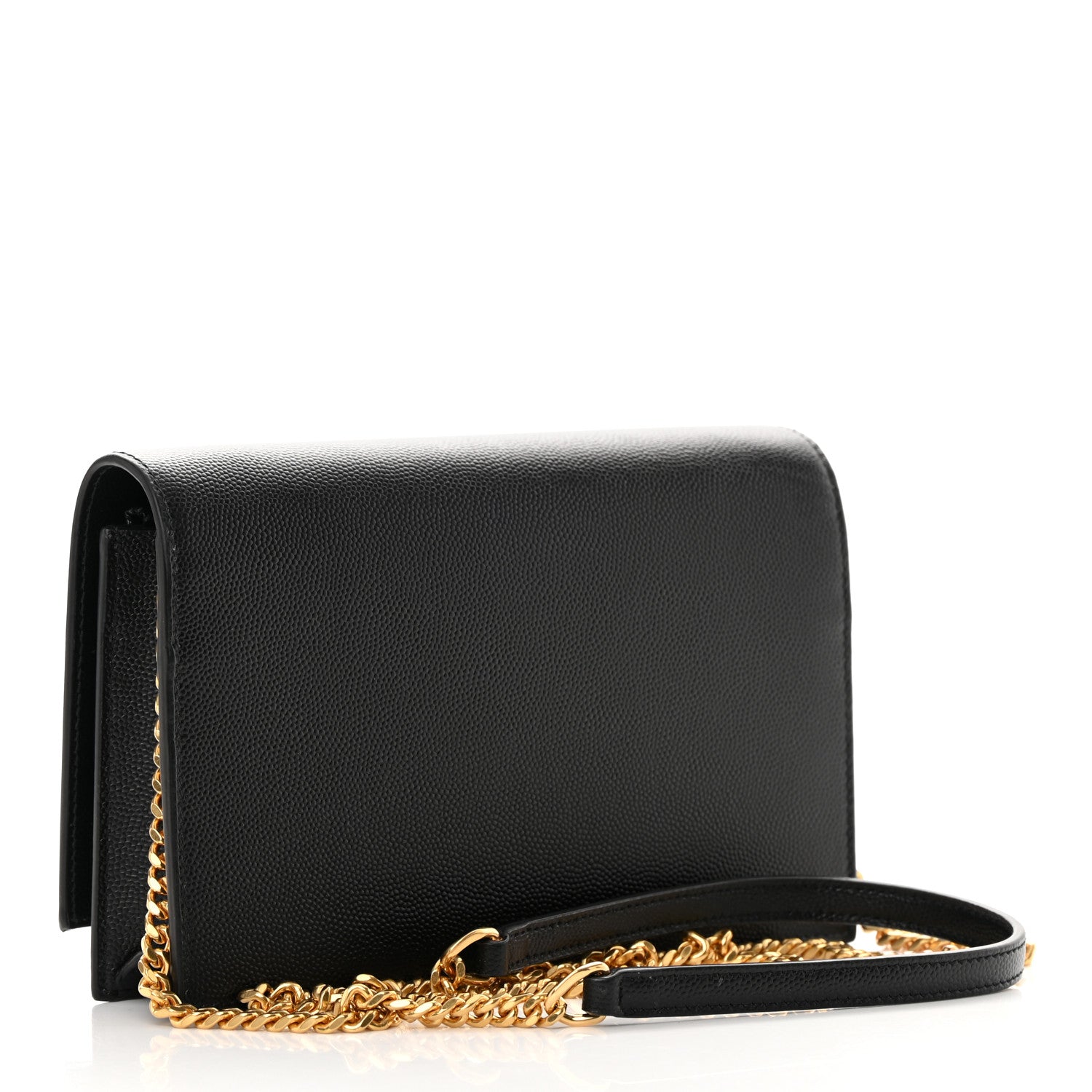 Saint Laurent Grain De Poudre Classic Monogram Kate Tassel Chain Wallet Black 3 of 11