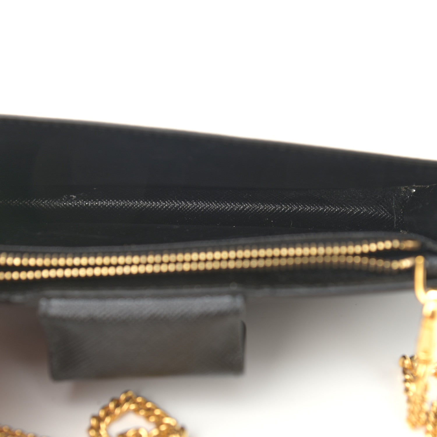 Prada Saffiano Metal Phone Wristlet Crossbody Wallet Black 4 of 11
