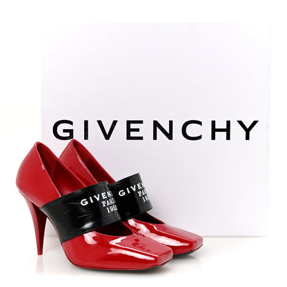 Givenchy Patent Calfskin Square Pump 36 Deep Red 10 of 10