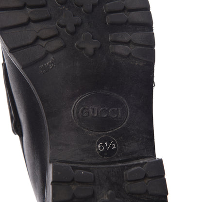 Gucci Laredo Calf Horsebit Lug Sole Loafers 6.5 Black 8 of 14