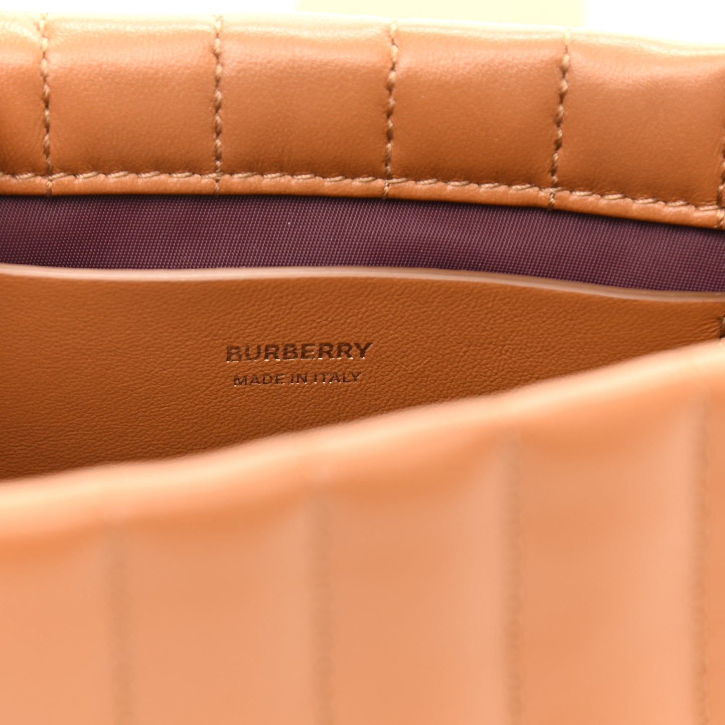 Lambskin Quilted Mini Lola Bag Maple Brown
