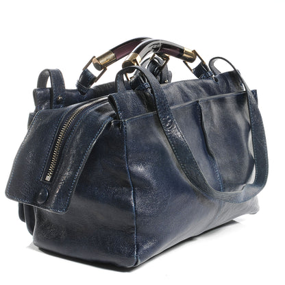 Chloe Leather Saskia Satchel Navy 3 of 7