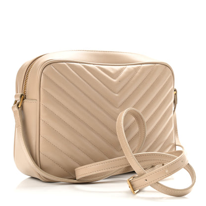 Saint Laurent Calfskin Matelasse Monogram Lou Camera Bag Dark Beige 2 of 10