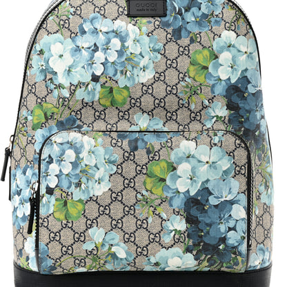 Gucci GG Supreme Monogram Blooms Medium Day Backpack Beige Blue Navy 8 of 12