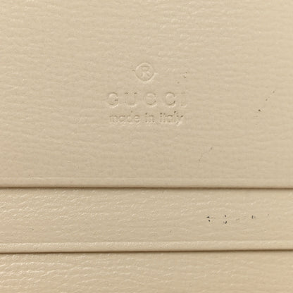 Gucci GG Supreme Monogram Azalea Calfskin Horsebit 1955 Card Case Wallet Beige Ebony Mystic White 6 of 9