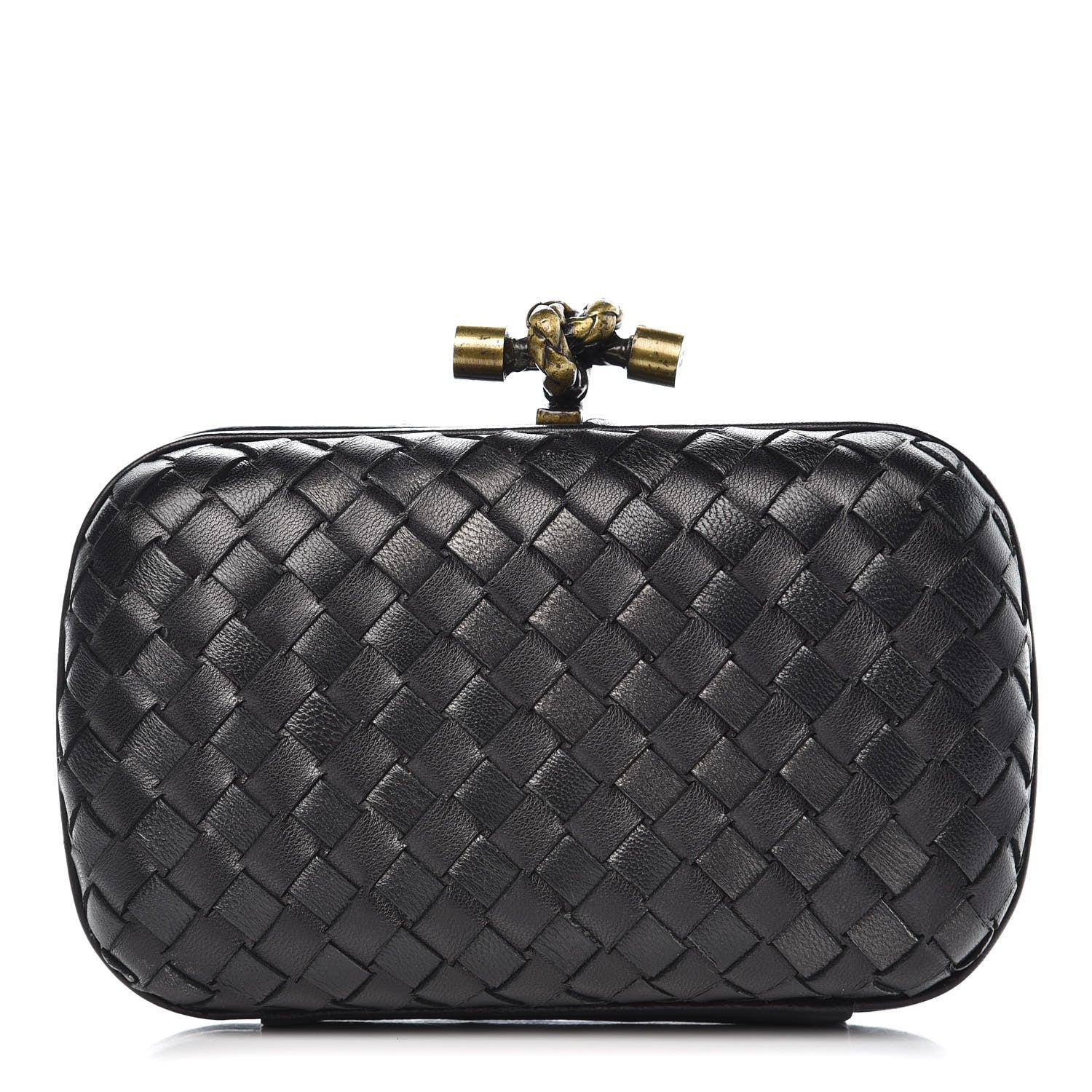 Bottega Veneta Nappa Intrecciato Knot Studded Clutch Black 1 of 15