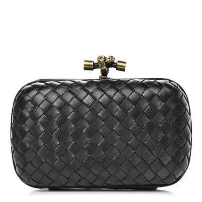 Bottega Veneta Nappa Intrecciato Knot Studded Clutch Black 1 of 15