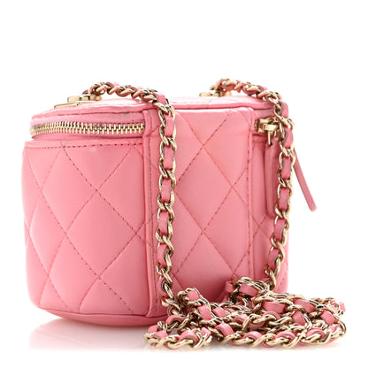 Chanel Lambskin Quilted Trendy Mini Vanity Case With Chain Pale Pink 3 of 14