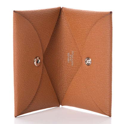 Hermes Epsom Calvi Card Case Gold 5 of 7