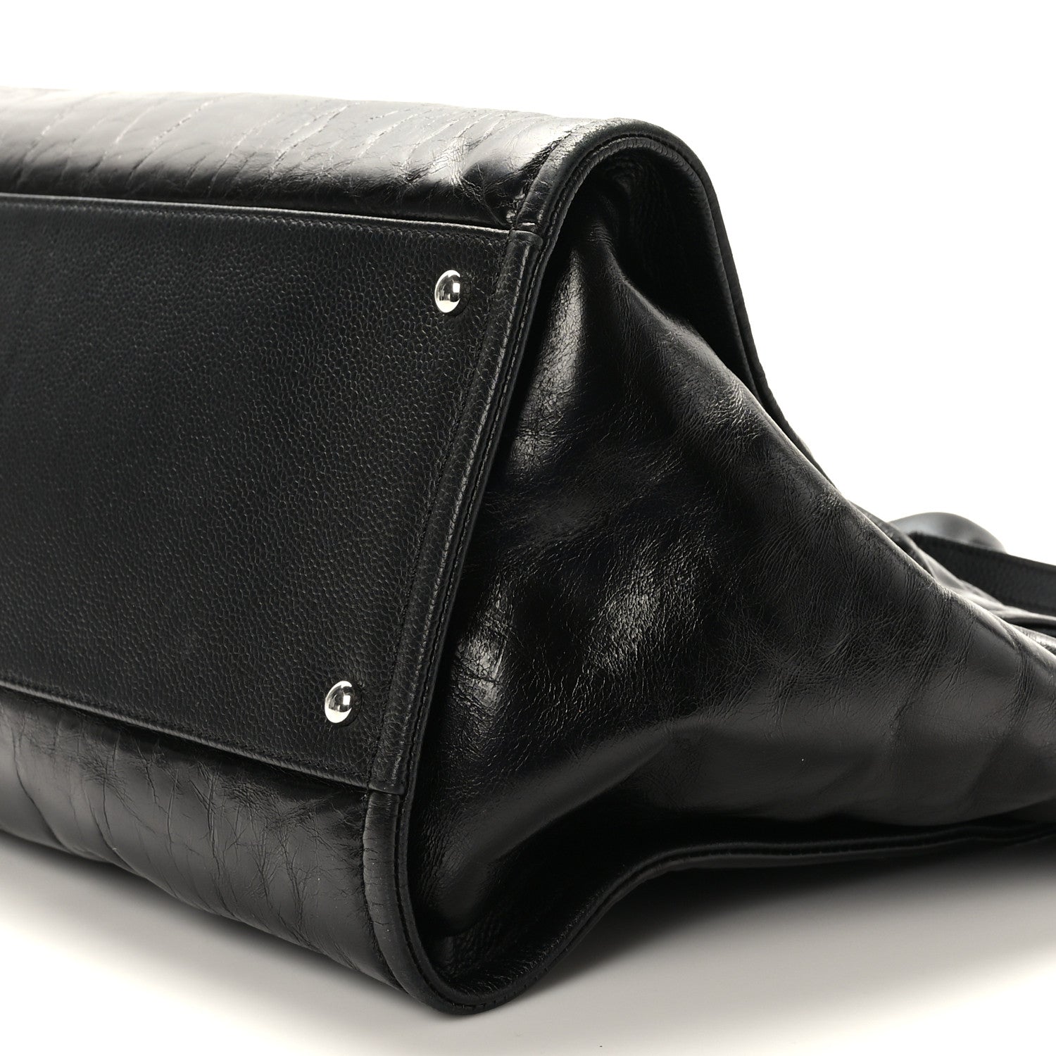 Chanel Glazed Calfskin Medium Deauville Tote Black 10 of 10