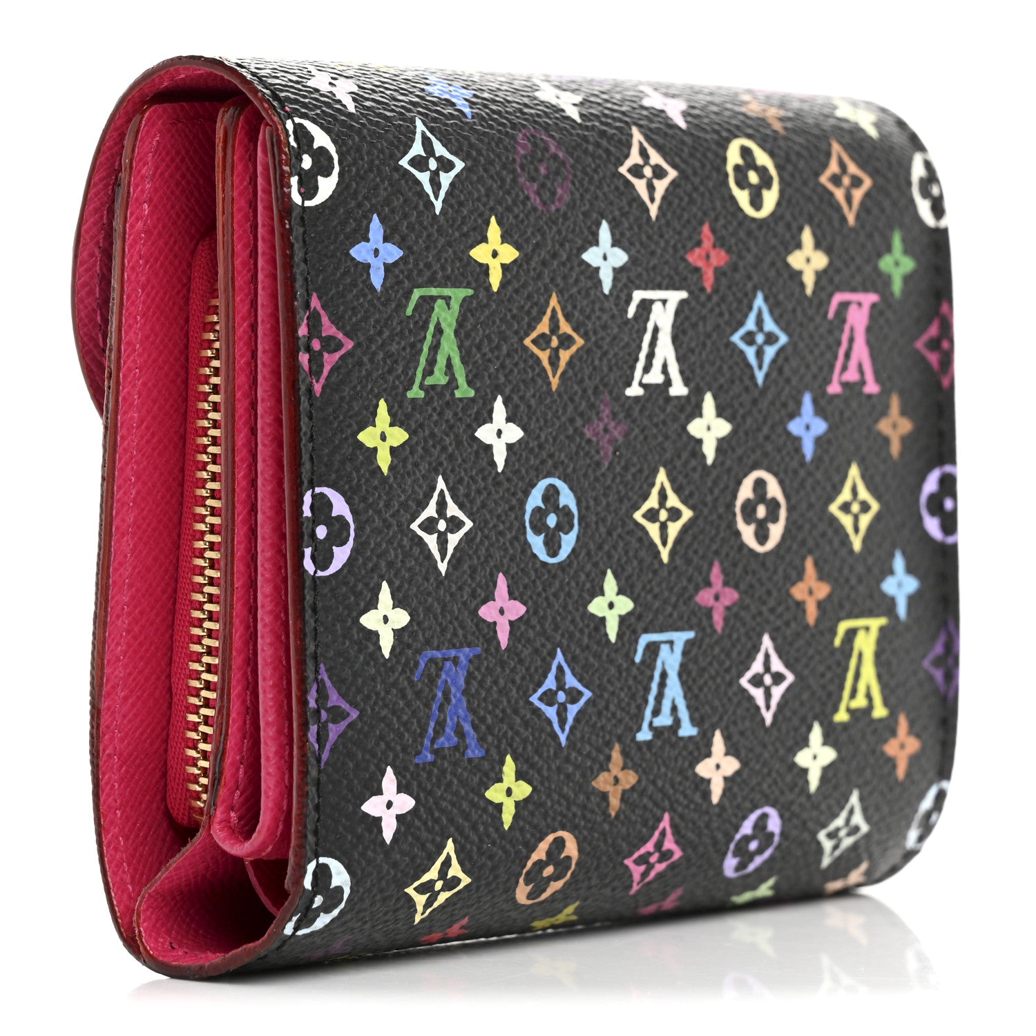 Louis Vuitton Monogram Multicolor Joey Wallet Black Grenade 3 of 10