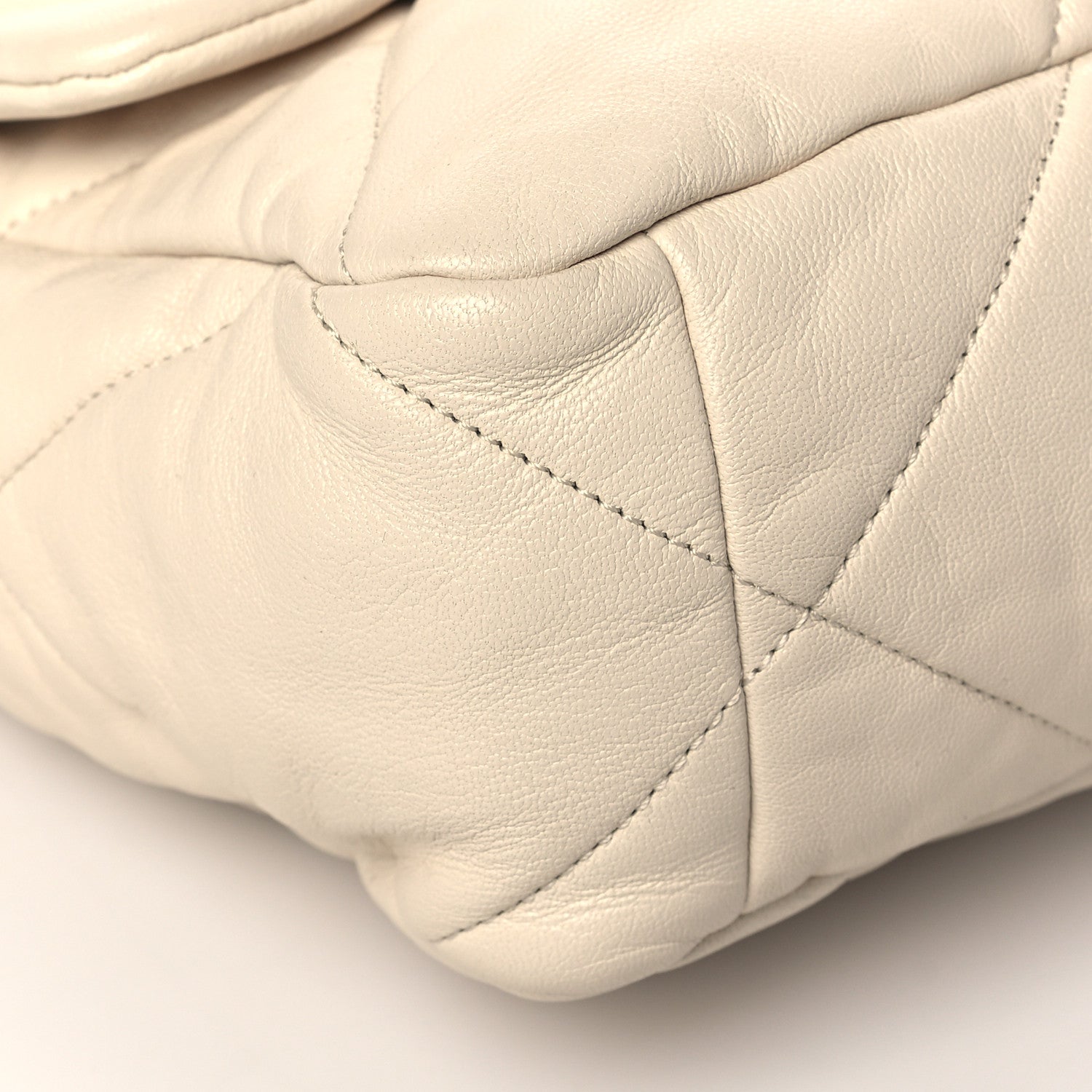 Chanel Goatskin Quilted Large Chanel 19 Flap Light Beige 9 of 10