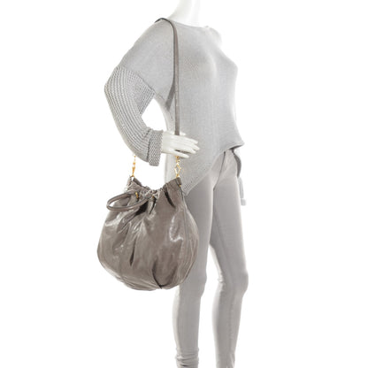 Miu Miu Vitello Lux Gathered Shopper Tote Astro 4 of 11