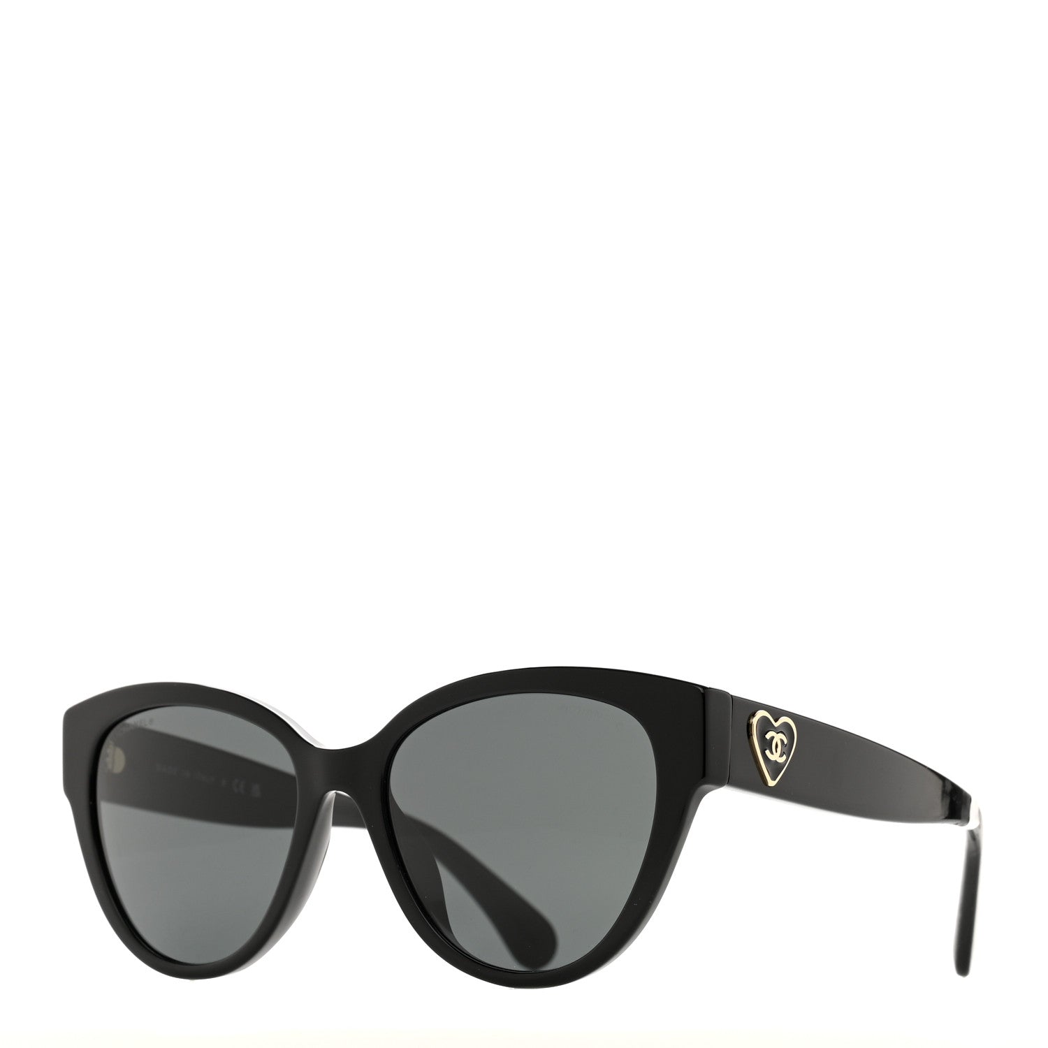 Chanel Acetate Enamel Heart Butterfly Sunglasses 5477-A Black 1 of 6
