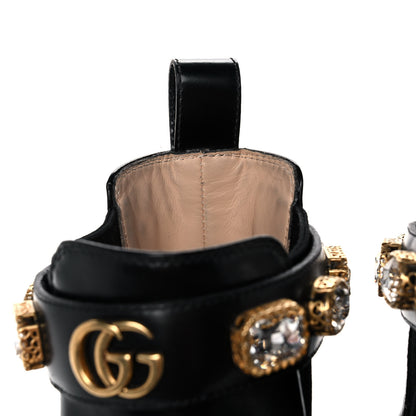 Gucci Calfskin Crystal GG Trip Chelsea Ankle Boots 36 Black 10 of 13