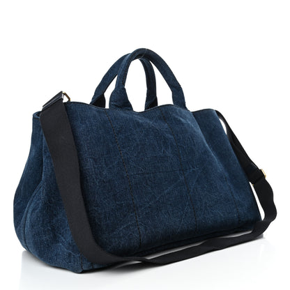 Prada Denim Logo Tote Avio 2 of 4